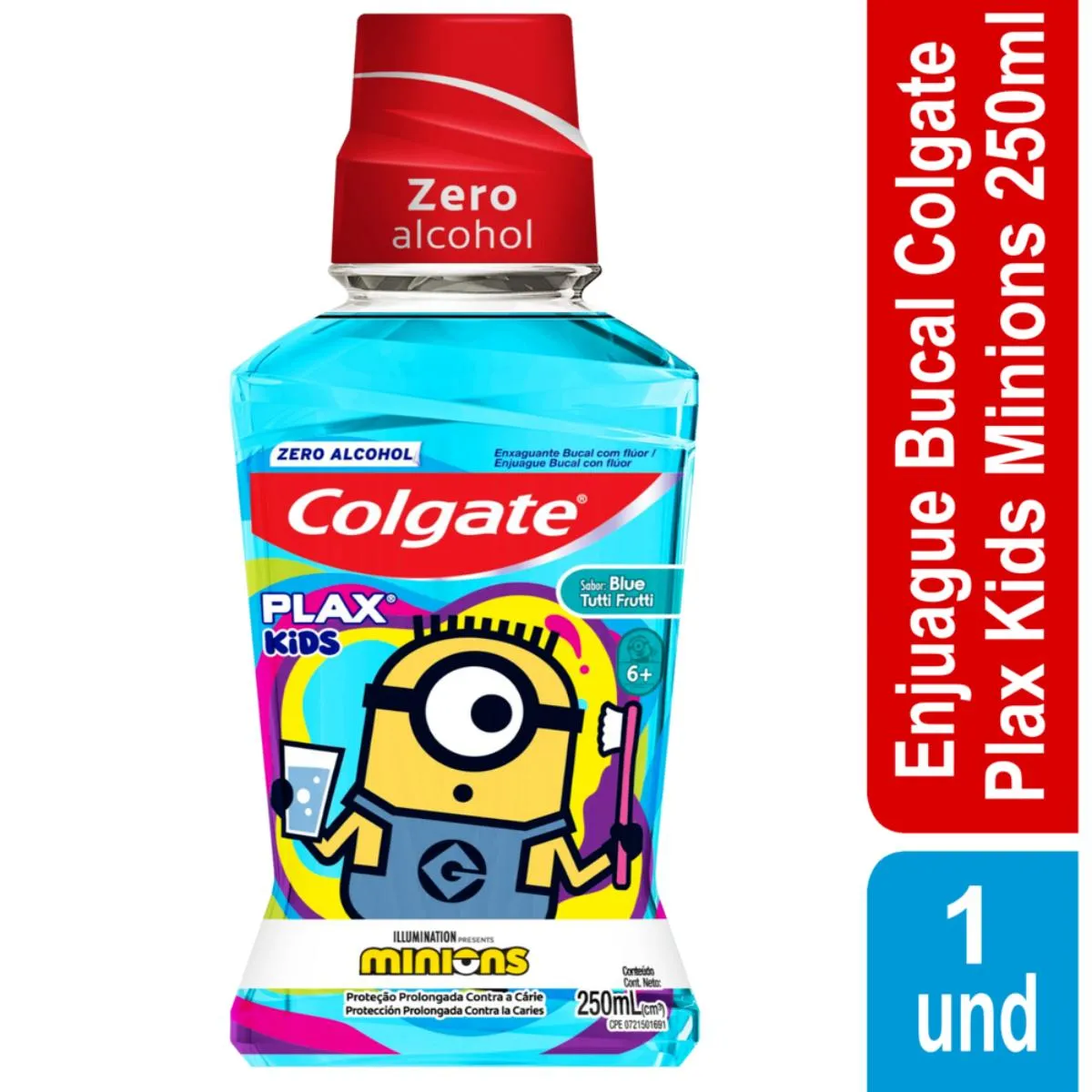 ENJUAGUE BUCAL COLGATE PLAX KIDS MINIONS FRASCO 250 ML