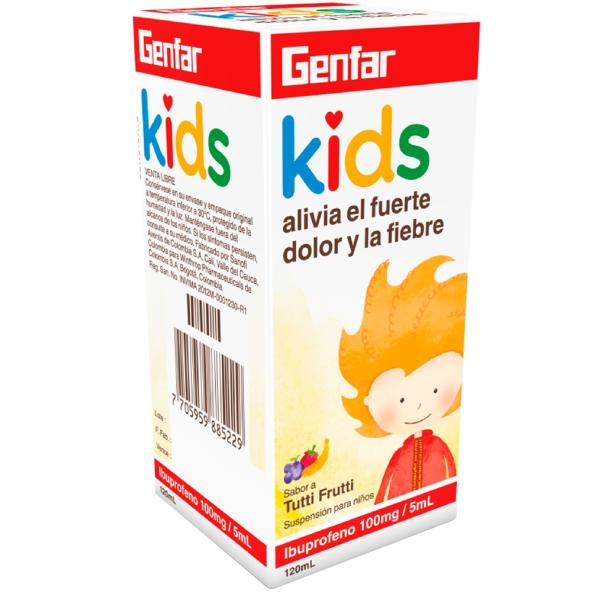 IBUPROFENO SUSPENSION 100mg/5ml KIDS FCOX120 ML - GENFAR