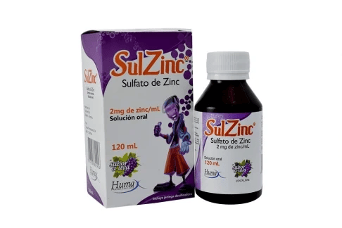 SULZINC 2 MG SABOR A UVA FRASCO X 120 ML