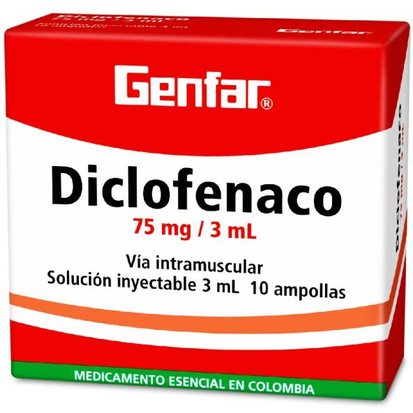 DICLOFENACO 75MG / 3ML CAJA X 10 AMPOLLAS // GENFAR