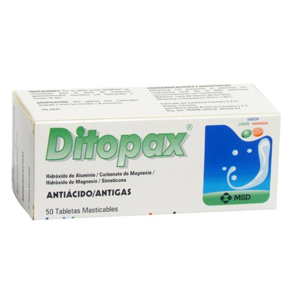 DITOPAX CAJA X 50 TAB MASTICABLE LIMÓN NARANJA