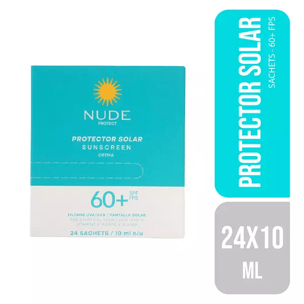 NUDE PROTECTOR SOLAR SPF 60 CAJA X 24 SOBRES