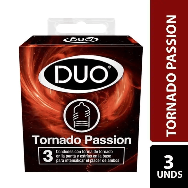 DUO TORNADO PASSION CAJA X 3 PRESERVATIVOS