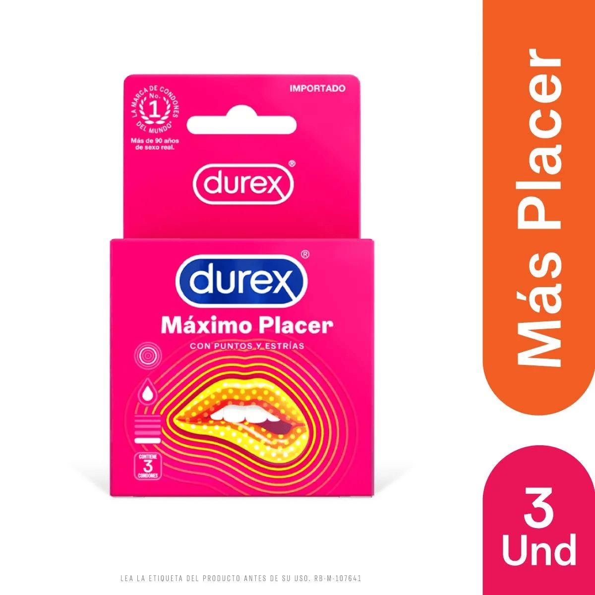 PRESERVATIVO DUREX MAXIMO PLACER X 3 UNIDADES