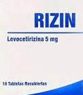 RIZIN 5MG (LEVOCETIRIZINA) CAJA X 10 TABLETAS