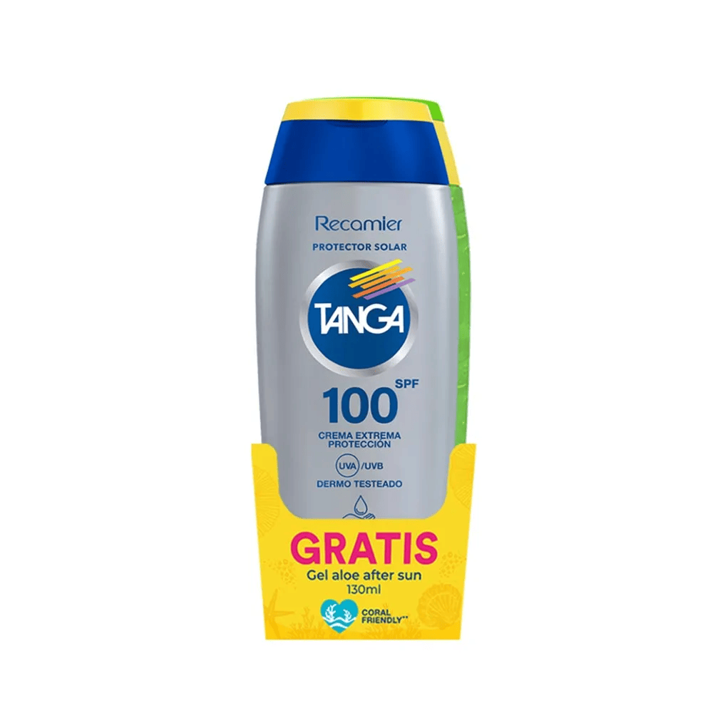 Protector Solar Tanga Spf 100 Crema Frasco X 130 Ml Gratis After Sun Frasco X 130 Ml