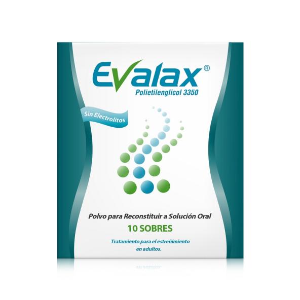 EVALAX POLIETILENGLICOL 3350 CAJA X 10 SOBRES 17 GR