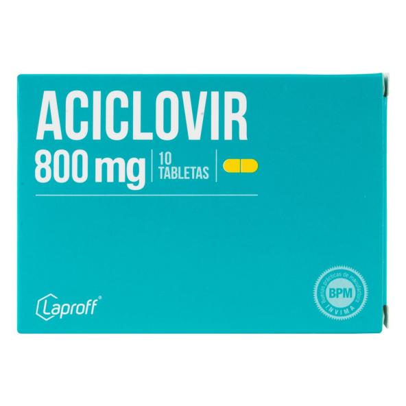 ACICLOVIR 800 MG CJ X 10 TABLETAS LAPROFF