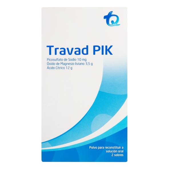 TRAVAD PIK CAJA X 2 SOBRES (PICOSULFATO DE SODIO 10MG / ÓXIDO DE MAGNESIO LIVIANO 3.5G / ÁCIDO CÍTRICO ANHIDRO 12G)