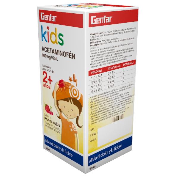 ACETAMINOFEN KIDS JARABE 160mg /5ml   FRASCO X 90 ML - GENFAR