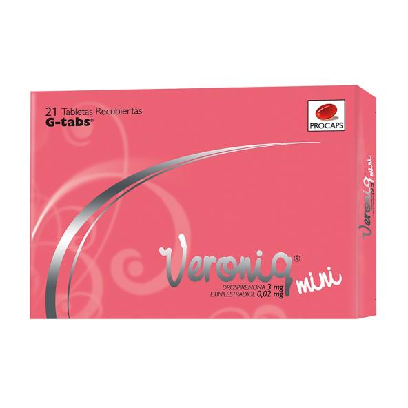 VERONIQ MINI CAJA X 28 TABLETAS RECUBIERTAS 3MG/0.02MG