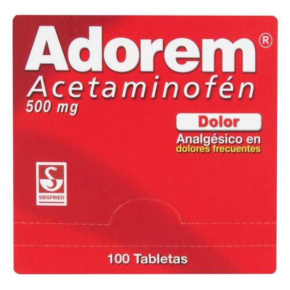 ADOREM 500 MG CAJA X 100 TABLETAS (VERDE)