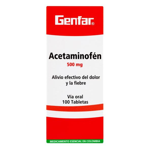 ACETAMINOFÉN 500 MG CAJA X 100 TABLETAS