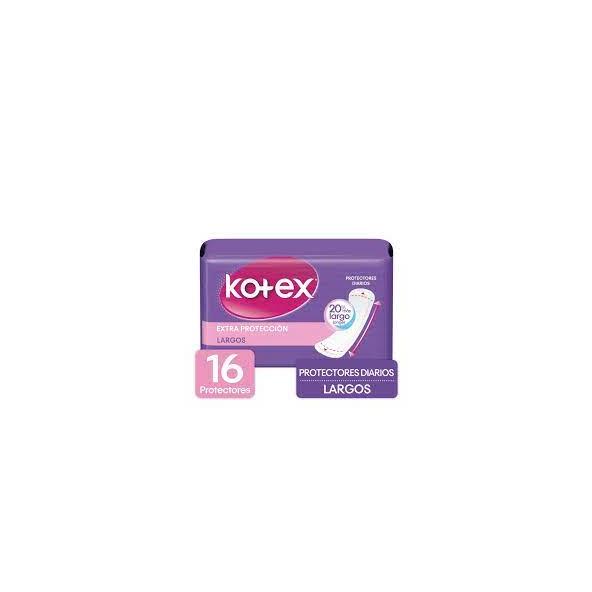 KOTEX PROTECTORES LARGOS X 16 UNIDADES