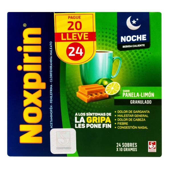 NOXPIRIN NOCHE SABOR PANELA LIMÓN CJX 24 SOBRES