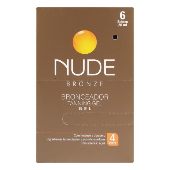 NUDE BRONCEADOR GEL CAJA X 6 SOBRES X 20 ML