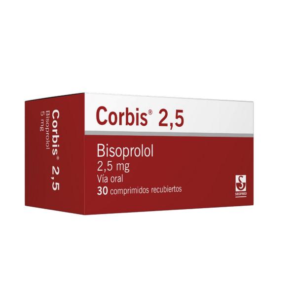 CORBIS  2.5MG CAJA X 30 TABLETAS RECUBIERTAS - SIEGFRIED