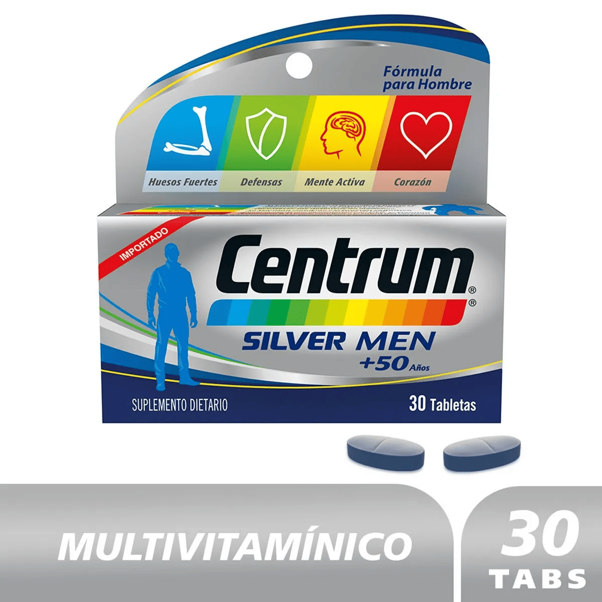 CENTRUM SILVER MEN + 50 AÑOS TAB X 30 UNI