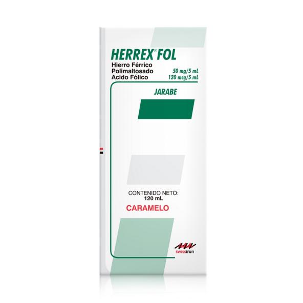 HERREX FOL CARAMELO JARABE  50mg+120mc FRASCOX120 ML - FARMA