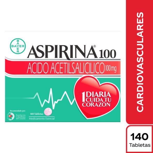 ASPIRINA 100 MG CAJA  X 140 TABLETAS