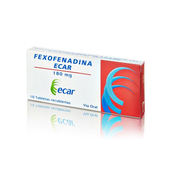 FEXOFENADINA 180 MG CAJA X 10 TABLETAS RECUBIERTAS