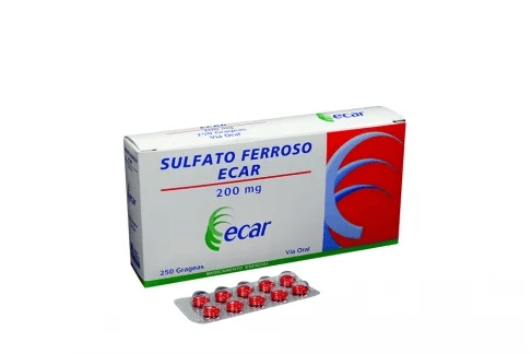 SULFATO FERROSO 200 MG CJX 250 GRAGEAS ECAR