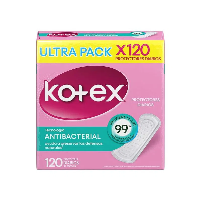 Protector Kotex diarios antibacterial x120 unds