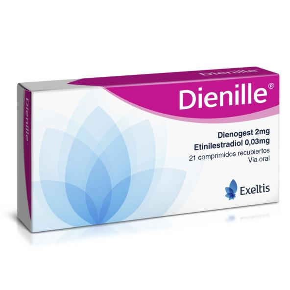 DIENILLE  2mg/0.003 mg CAJA X 21 COMPRIMIDOS - EXELTIS