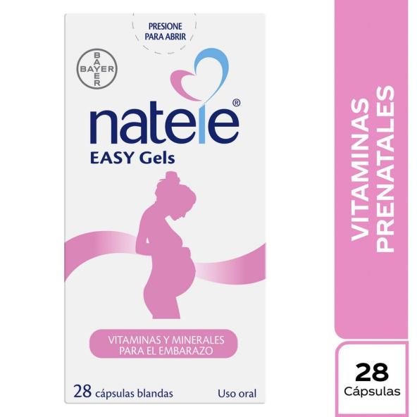 NATELE EASY GELS VITAMINAS Y MINERALES PARA EL EMBARAZO CAJA X 28 CAPSULAS BLANDAS