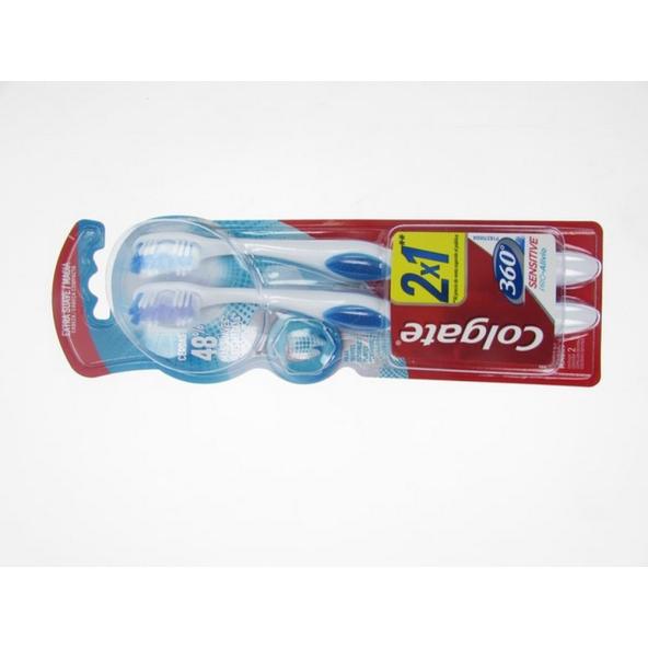 COLGATE CEPILLO 360 EXTRA SUAVE SENSITIVE PRO ALIVIO X 2 UNIDADES