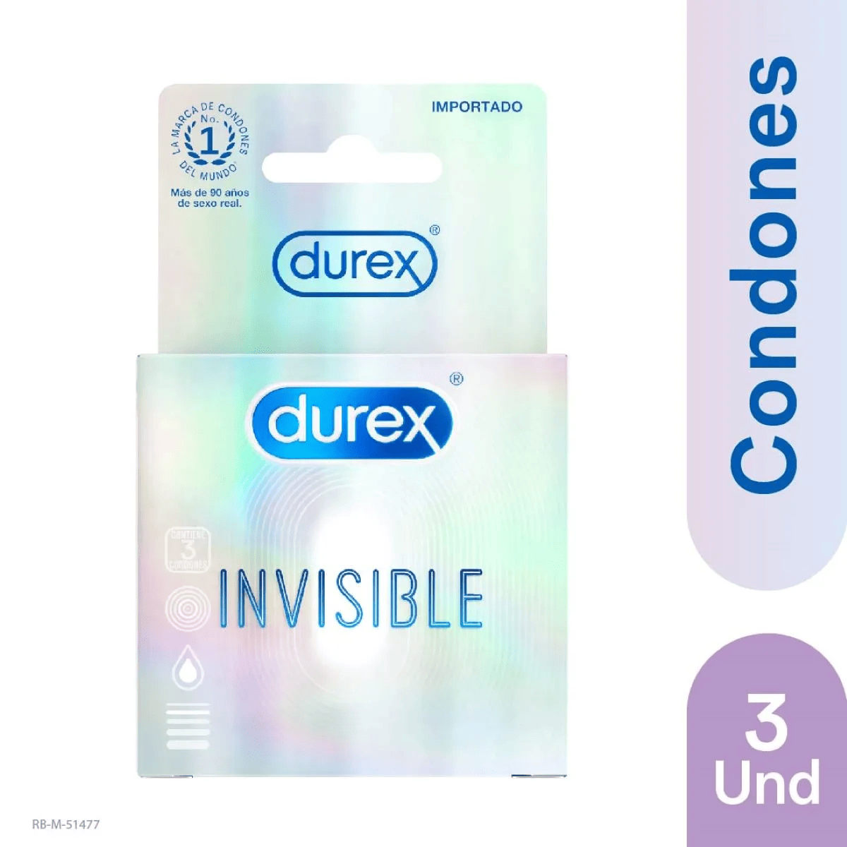 Condones Durex Invisible Caja X 3 Unidades- RECKITT-D