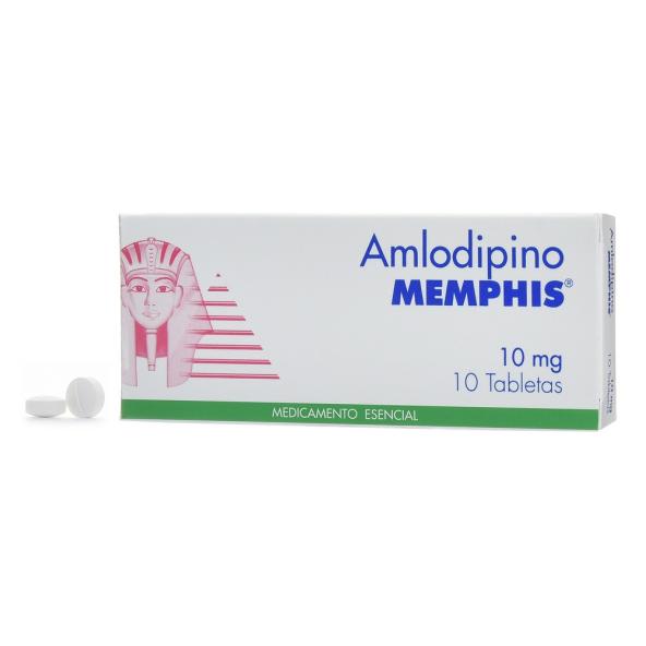 AMLODIPINO 10 MG  CJX 10 TABLETAS MEMPHIS