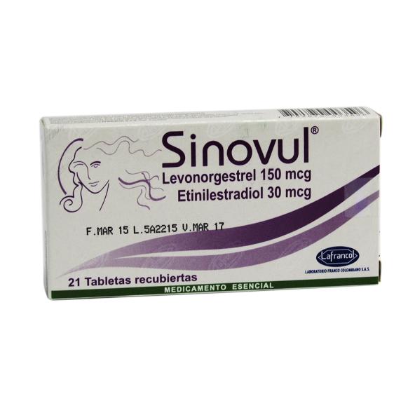 SINOVUL 0.15 MG / 0.03 MG CAJA X 21 TABLETAS RECUBIERTAS