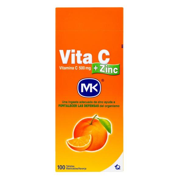 VITA C + ZINC MK SABOR NARANJA T.Q CJ X 100 TAB MASTICABLES