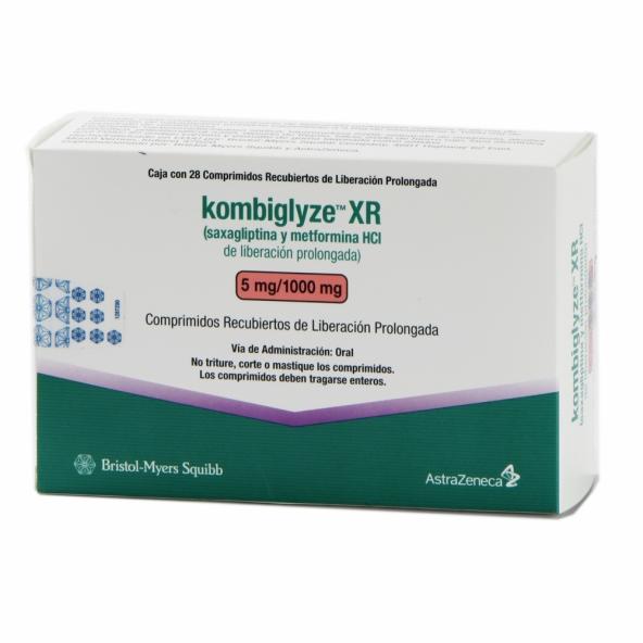 Kombiglyze Xr (5+1000)Mg Caja X 28 Tabletas Liberación Prolongada