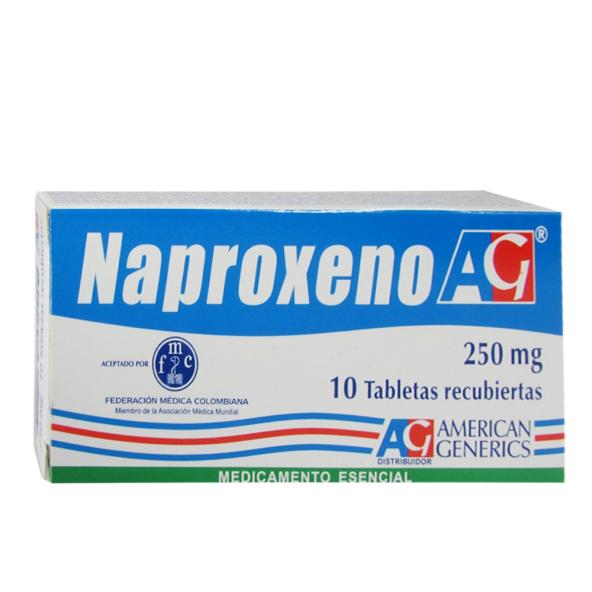 NAPROXENO 250 MG CAJA X 10 TABLETAS AG