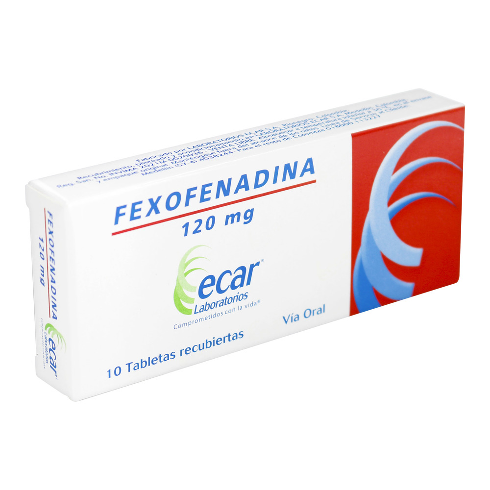 FEXOFENADINA 120 MG CAJA  X 10 TABLETAS REC.