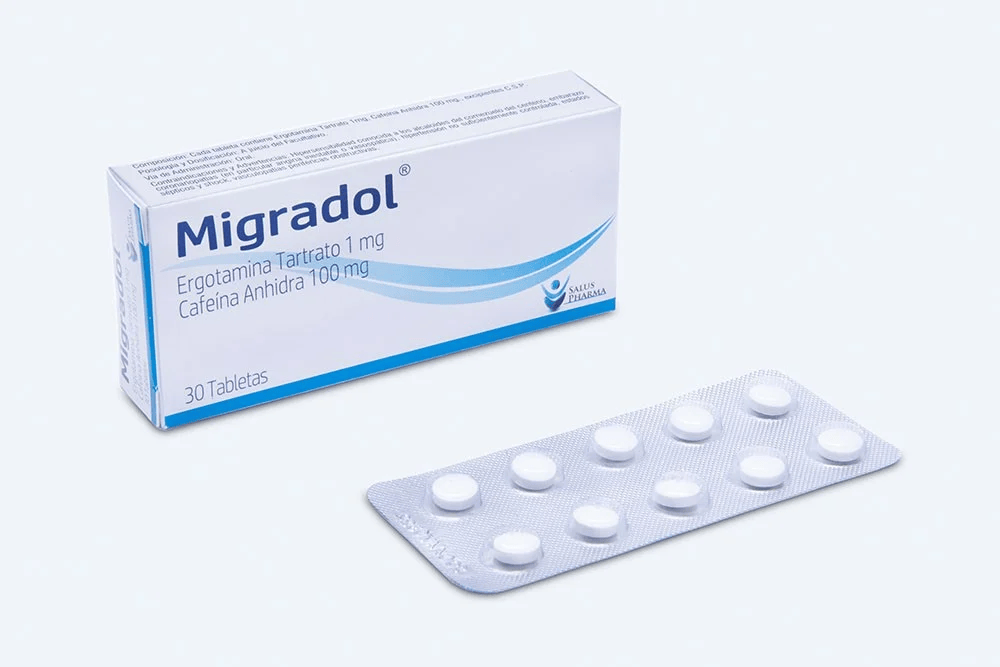 MIGRADOL (ERGOTAMINA TARTRATO 1 MG / CAFEÍNA ANHIDRA 100 MG) CAJA X 30 TABLETAS