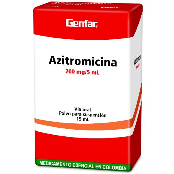 AZITROMICINA SUSP 200 mg/5 ml  FRASCO X 15 ML - GENFAR