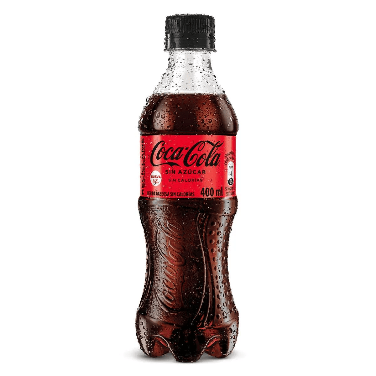 COCA COLA  X  400 ML   (SIN AZUCAR TAPA NEGRA)