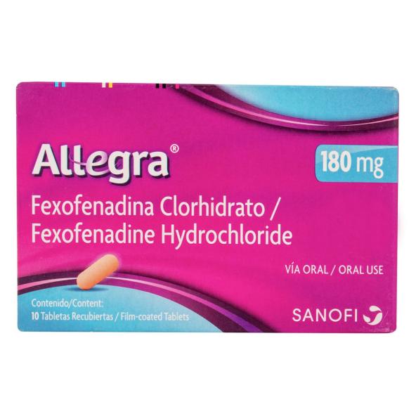 ALLEGRA 180 MG   CAJA X10 TABLETAS - SANOFI