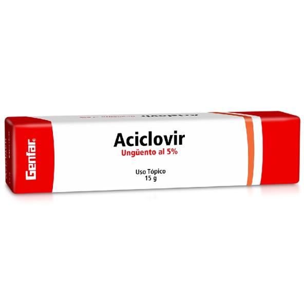 ACICLOVIR UNGUENTO 5% TUBO X 15GR GENFAR