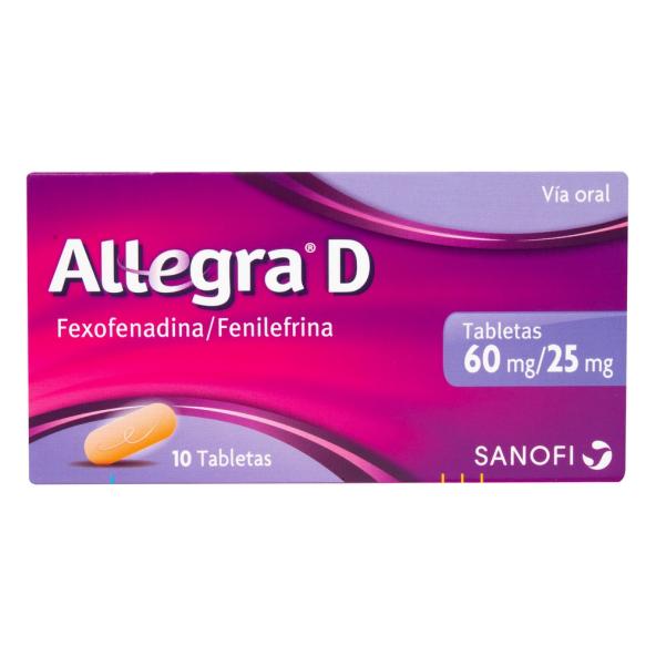 ALLEGRA D  60/25MG  CAJA X 10 TABLETAS--  SANOFI