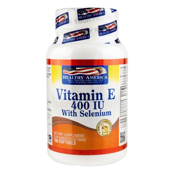 VITAMINA E CON SELENIUM 400 IU  FRASCO X 100 CAPSULAS - HEALTHY-AMERICA