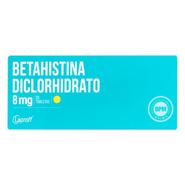 BETAHISTINA DICLORHIDRATO TAB 8 MG X 20 UNI