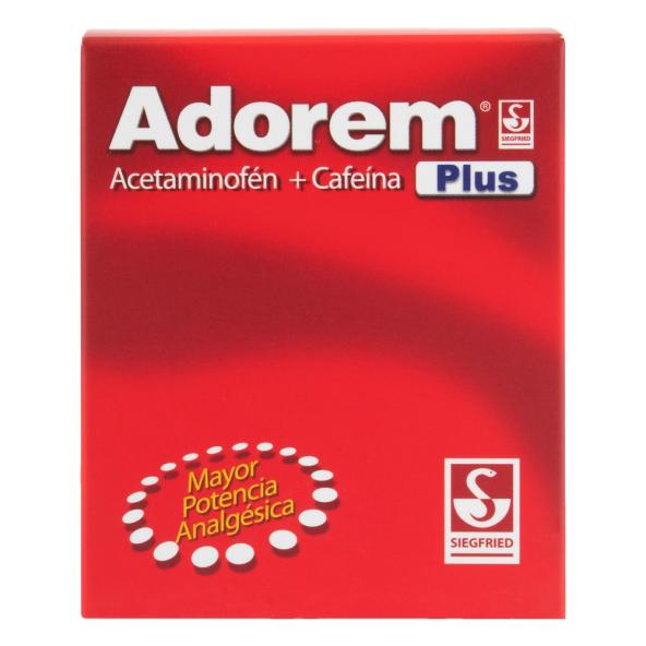 ADOREM PLUS CAJA X 100 TABLETAS  (ACETAMINOFEN 500MG + CAFEINA 50 MG)