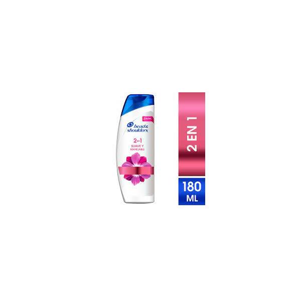 SHAMPOO H&S 2 EN 1 SUAVE Y MANEJABLE RISTRA X 12 SOBRES 18 ML