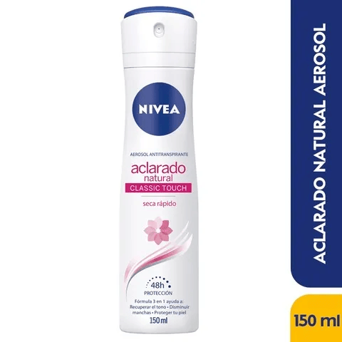 NIVEA ACLARADO NATURAL CLASSIC TOUCH  AEROSOL ANTITRANSPIRANTE FRASCO X 150 ML