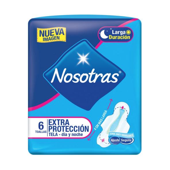 NOSOTRAS TOALLAS EXTRA PROTECCIÓN DÍA Y NOCHE X 6 UNIDADES