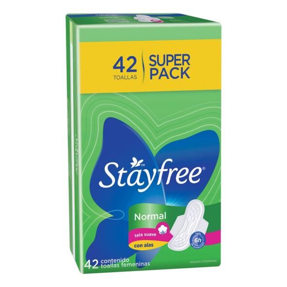 TOALLAS STAYFREE DISPLAY ALAS NORMAL X 42 UNIDADES